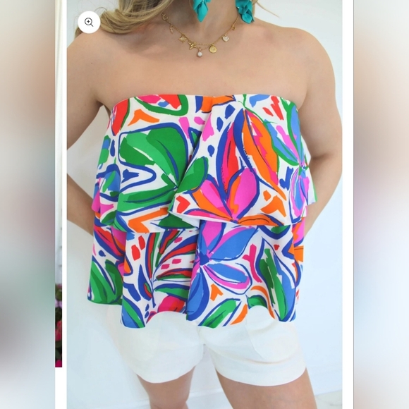 Sugarlips Women  Size L Floral Top Off Shoulders - Picture 2 of 8